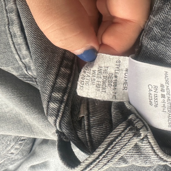 Brand New MOTHER Jeans The Tomcat Ankle Fray in Static Gray Grey Size 30 - Picture 10 of 11